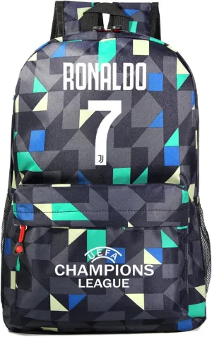 Cristiano Ronaldo Classic Bookbag Lightweight Rucksack,CR7 Backpack Wearproof Travel Knapsack for Outdoor