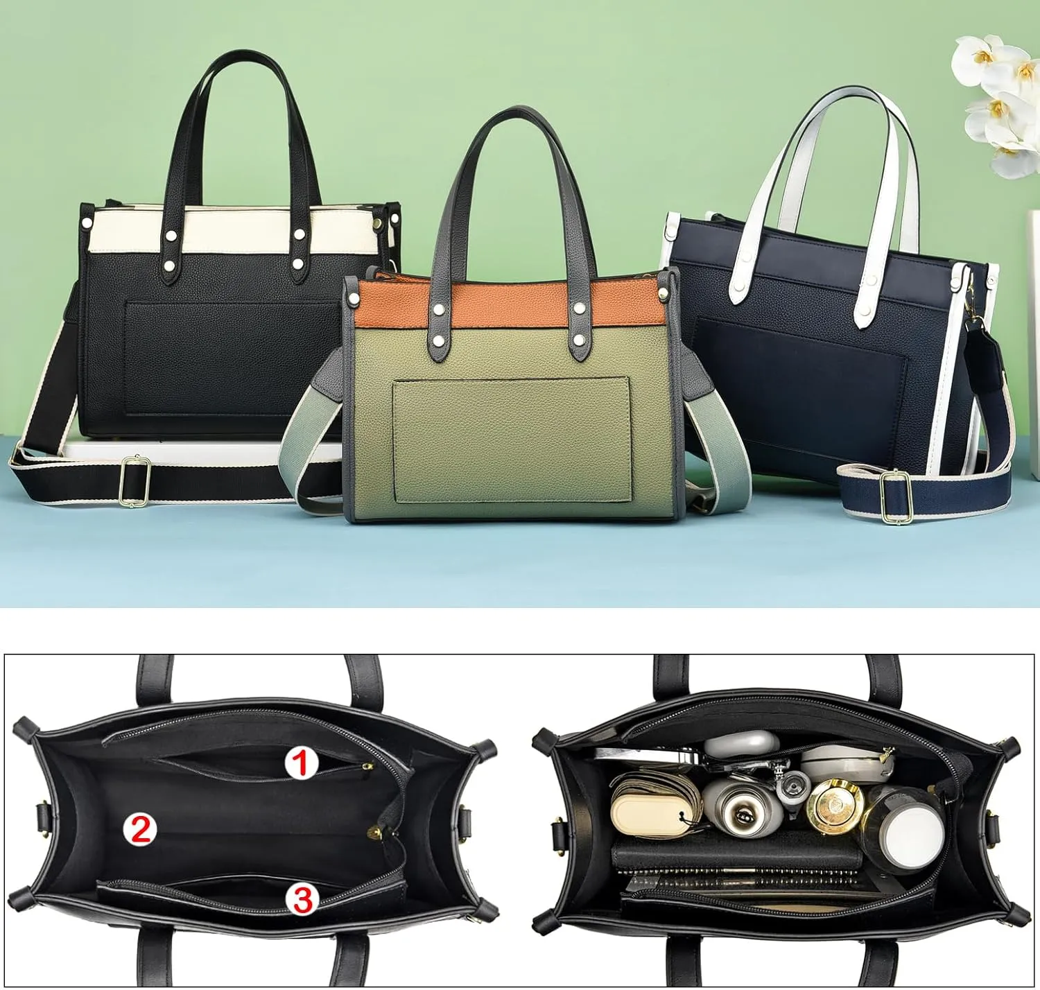 CROJUYI Tote Bag for Women - Satchel Purse and Handbags Ladies Shoulder Totes Crossbody Bags