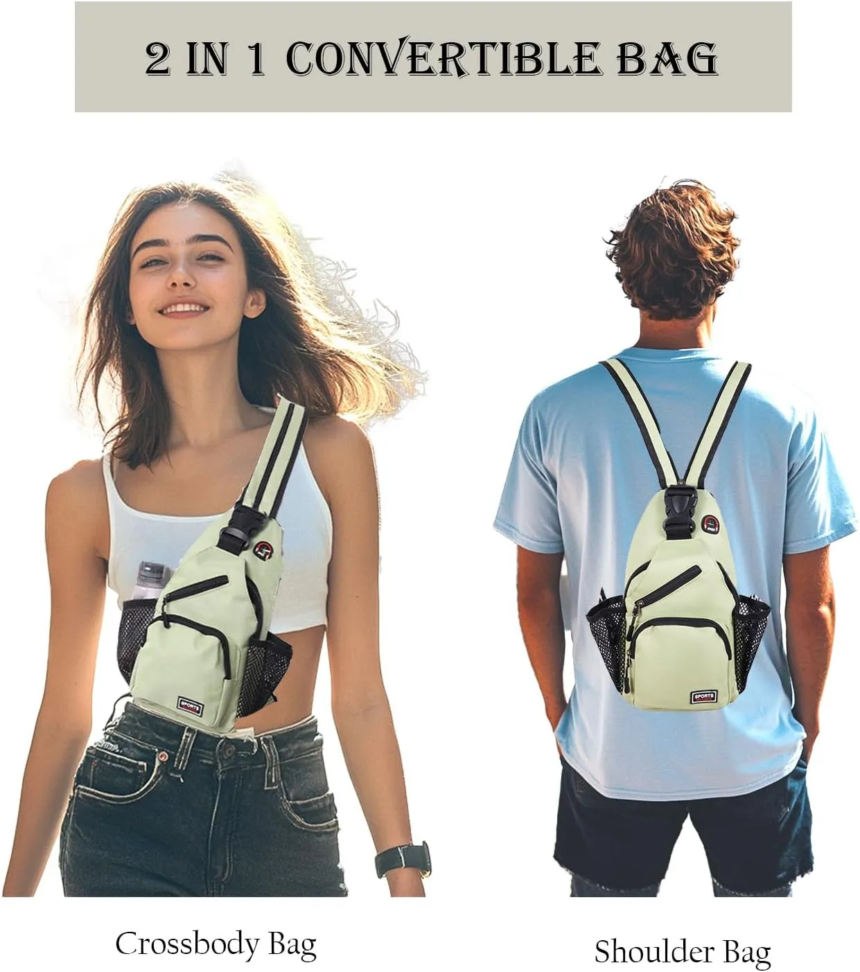 Cross Body Bag Sling Backpack Bag,Crossbody Bag Chest Bag with Belt Waist Pack for Women Man