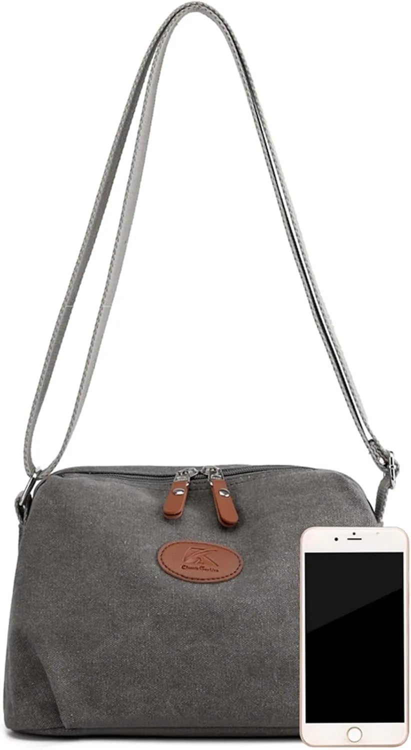 Crossbody Bag for Women Small Canvas Lightweight Casual Purses for Travel Daily