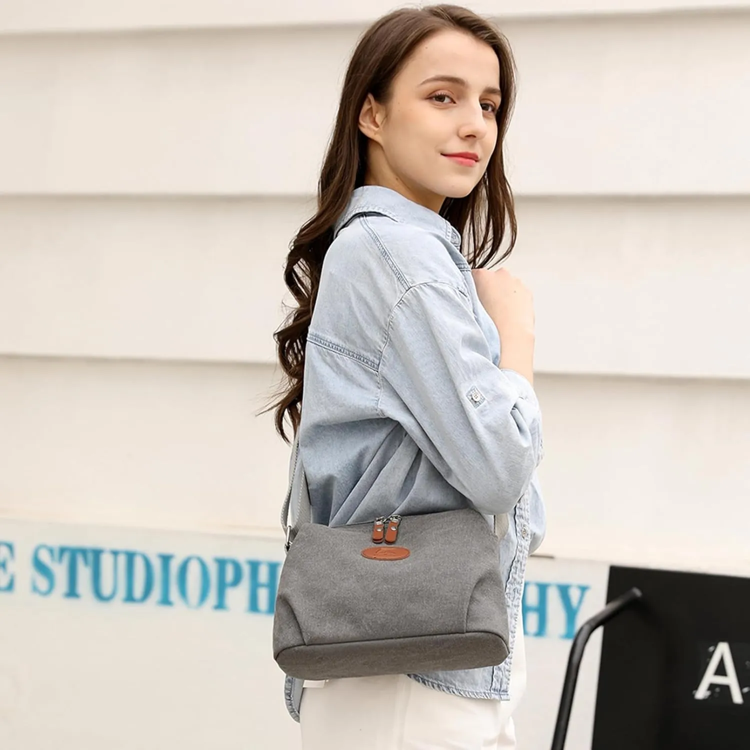 Crossbody Bag for Women Small Canvas Lightweight Casual Purses for Travel Daily