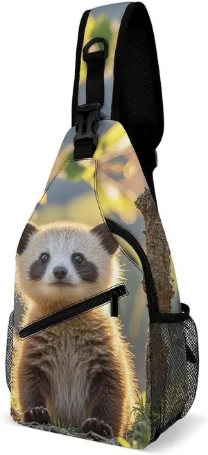 Crossbody Sling Bag Foolish Cute Animal Sling Backpack Shoulder Chest Bag Casual Chest Bag with Adjustable Shoulder Strap Fanny Packs for Outdoors Hiking Traveling