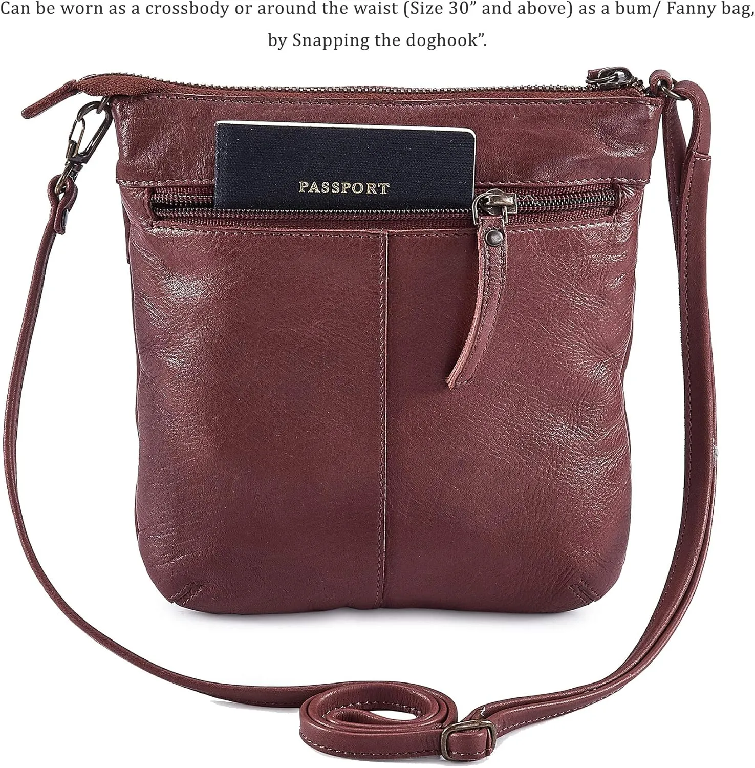 Crossbody Sling Bag for Women Small Real Leather Purse Vintage Travel Crossover Shoulder Bag Handmade