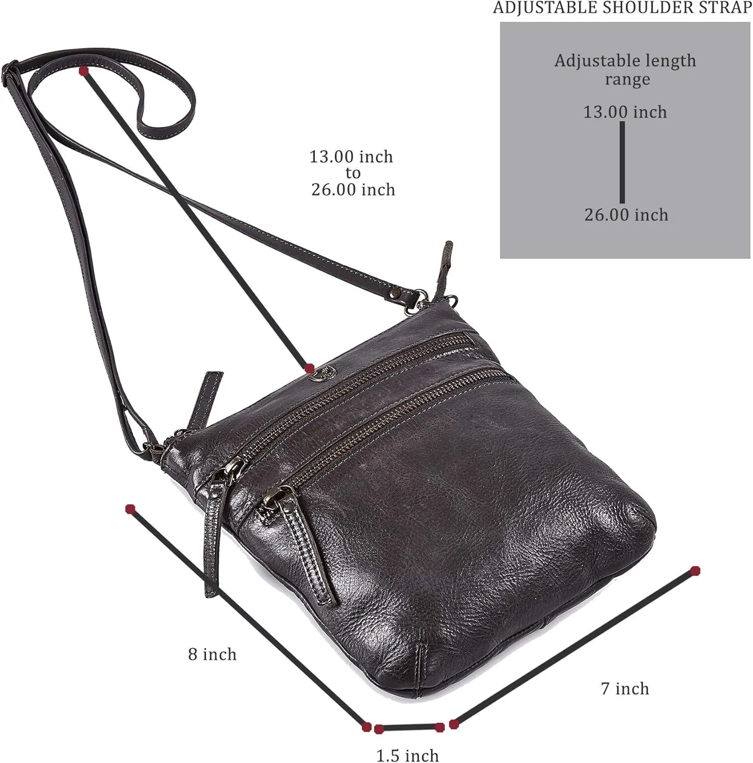 Crossbody Sling Bag for Women Small Real Leather Purse Vintage Travel Crossover Shoulder Bag Handmade