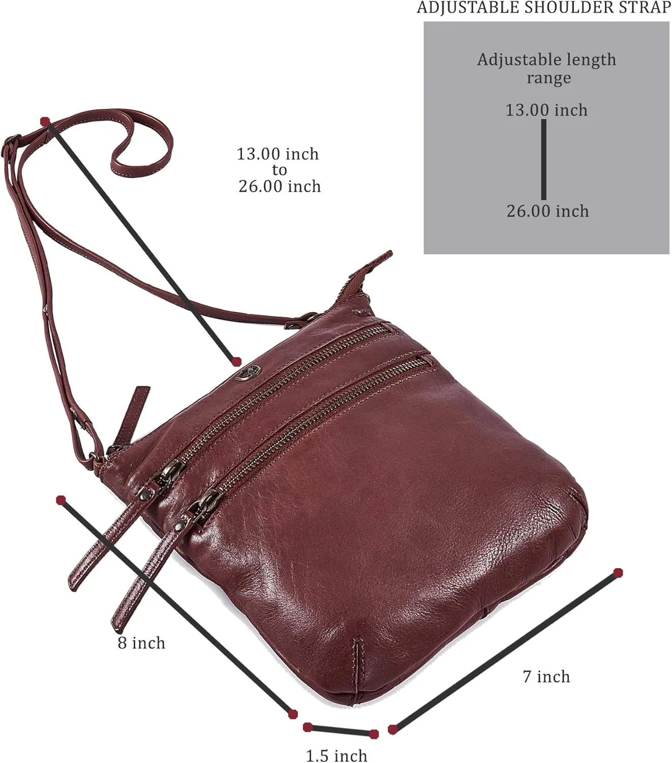 Crossbody Sling Bag for Women Small Real Leather Purse Vintage Travel Crossover Shoulder Bag Handmade