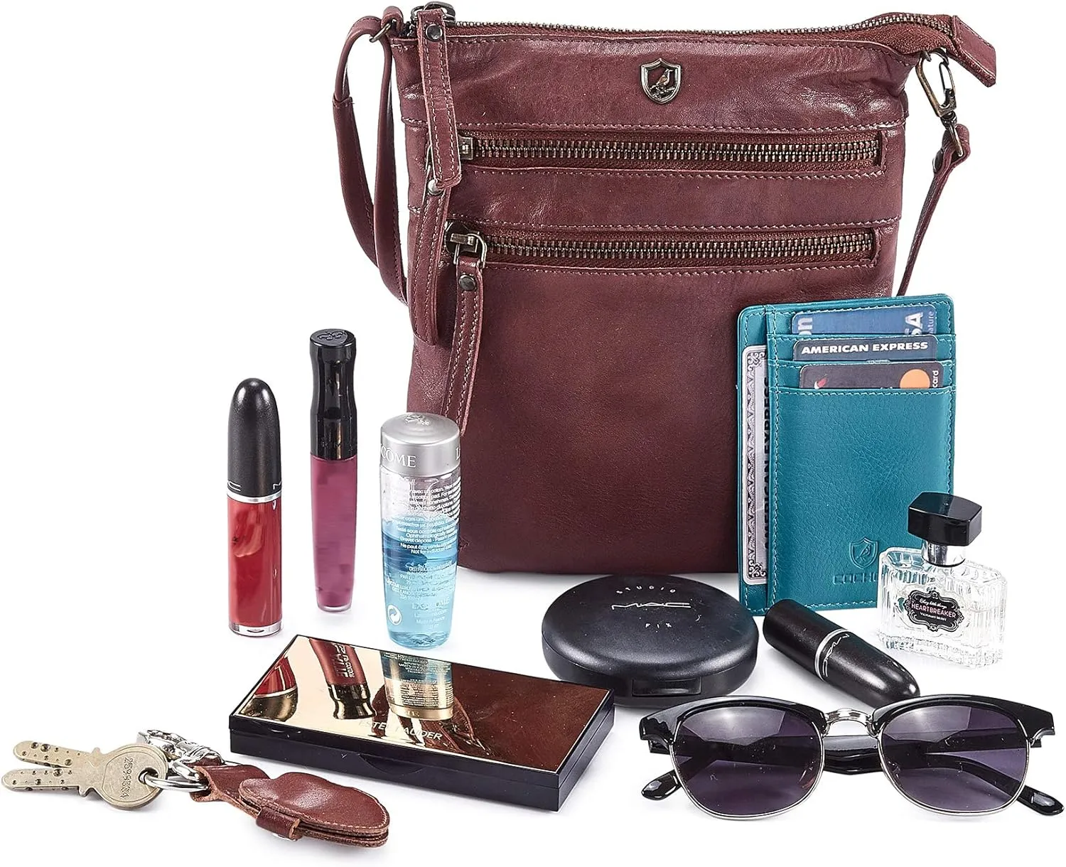 Crossbody Sling Bag for Women Small Real Leather Purse Vintage Travel Crossover Shoulder Bag Handmade