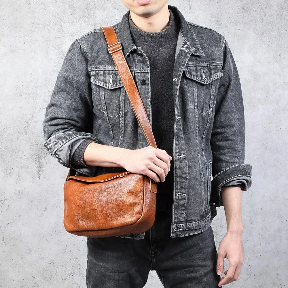 CSCDD Top Leather Shoulder Bag Crossbody Bag Vegetable Tanned Leather Underarm Bag