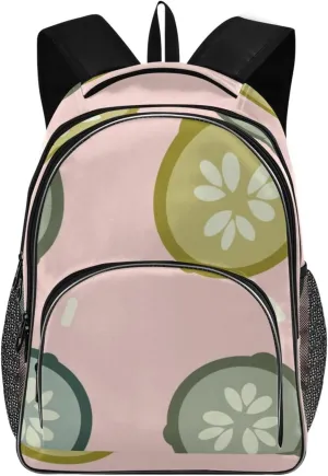 Cucumber Slice Backpacks 22L Three Layer Arc Book Bag Lightweight for Travel Camping Hiking Rucksack Daypack Kids & Adults