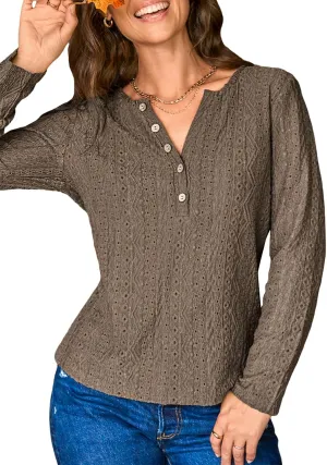 CUPSHE Tops for Women Crewneck Long Sleeve Shirt Ribbed Knit Puff Sleeve Blouse