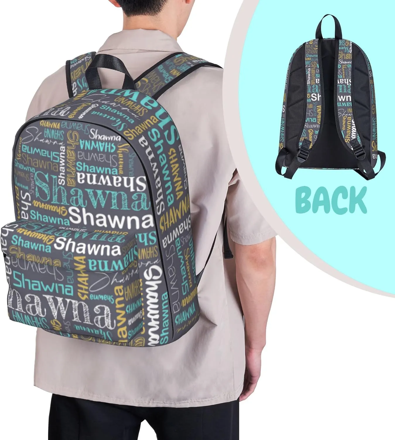 Custom Backpack With Text Name Personalized Fashion Rucksack Bag Gift For Women Men Girls Boys Customized Backpack For Travel Work Daypack