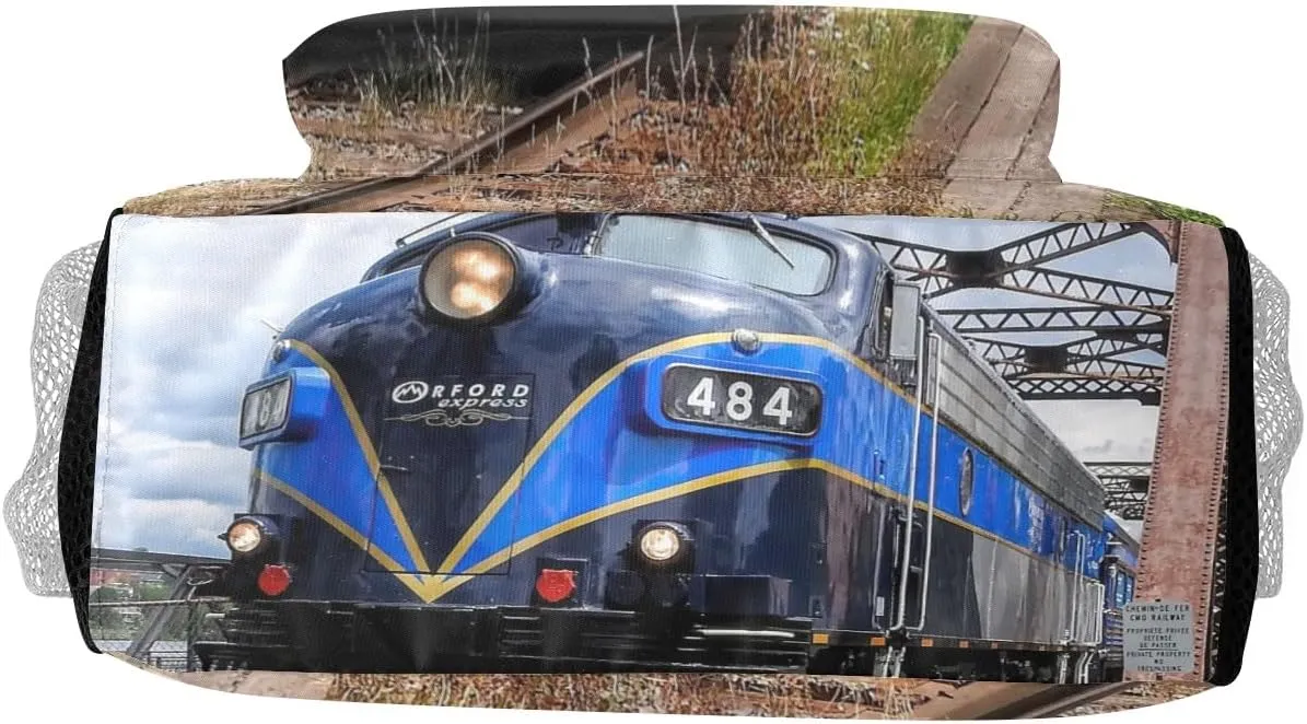 Custom Blue Diesel Engine Train School Backpack Casual College Backpack Lightweight Travel Backpack with Name