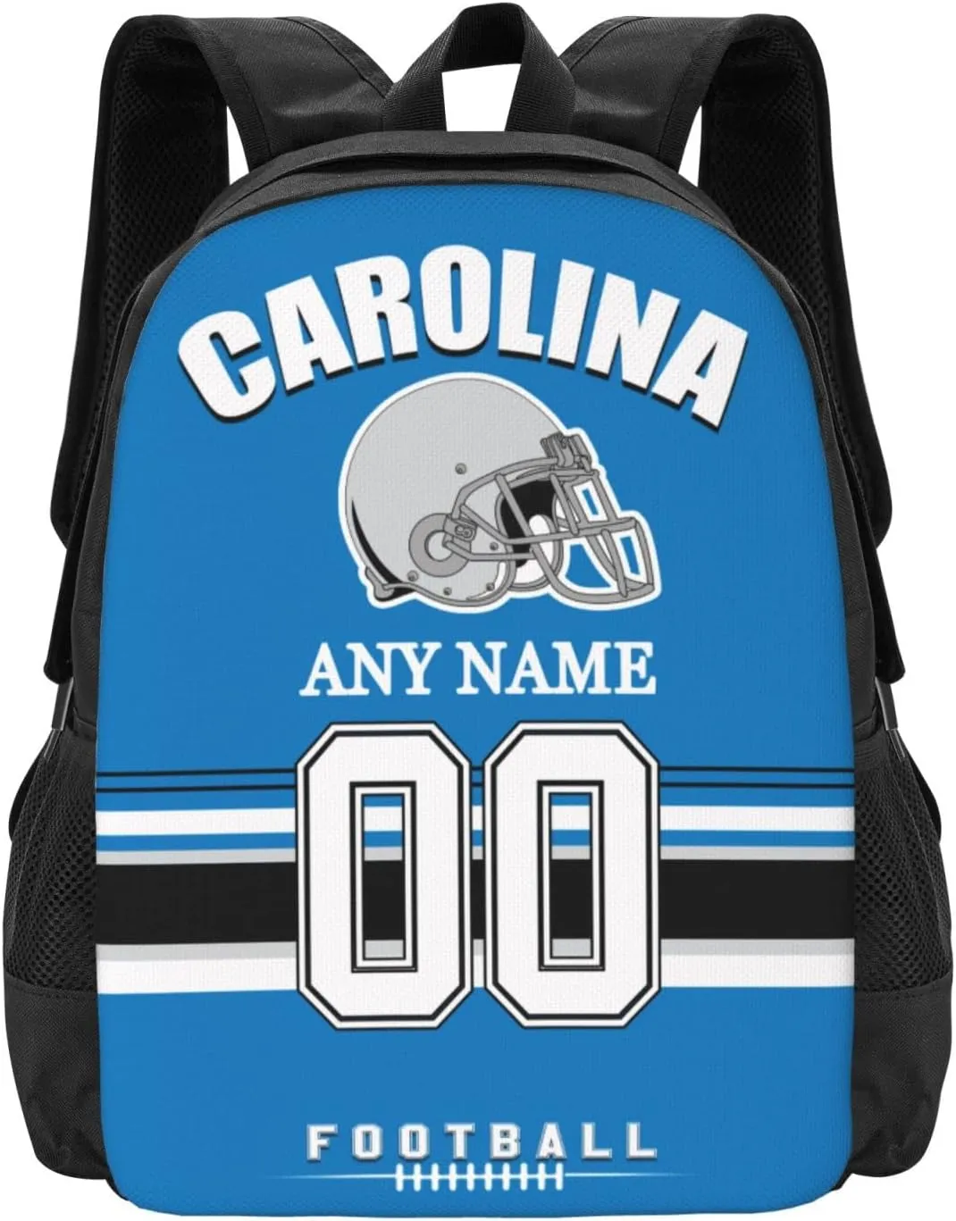 Custom Carolina Backpack for Men Women, Personalized Backpacks with Name and Number, Customized Football Style Backpack Gifts for Fans
