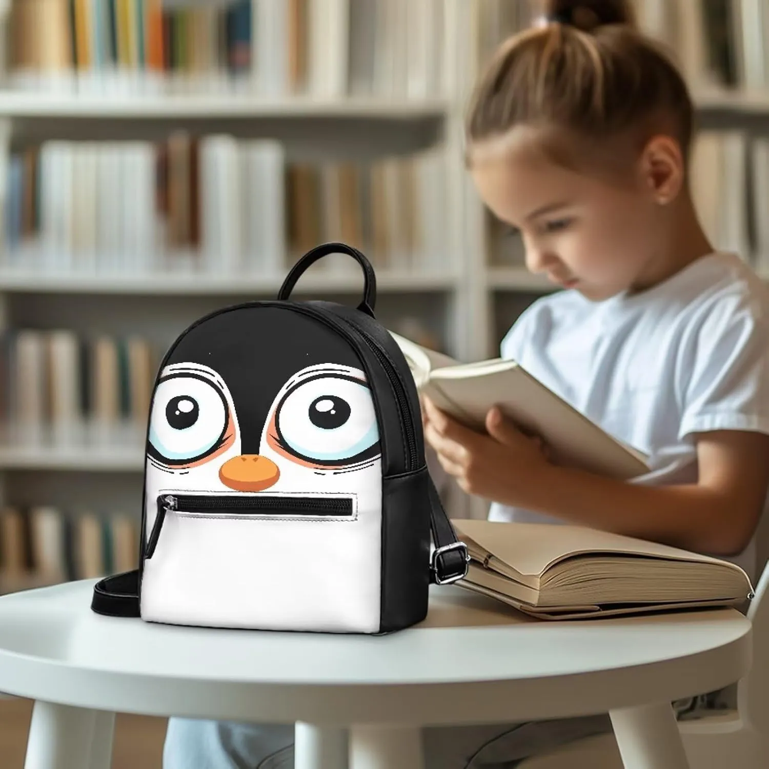 Custom Funny Mini Backpack Purse For Women Teen Girls Handbag Tote Small Travel Shopping Bag Backpacks For Work Hiking And Everyday Use Penguin Pattern