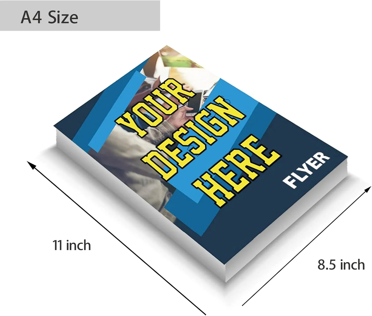 Custom Personalized Flyers for Business With Your Photo Logo Text - Glossy Paper Printing for Advertising - 10pcs, 1 Sided Printing