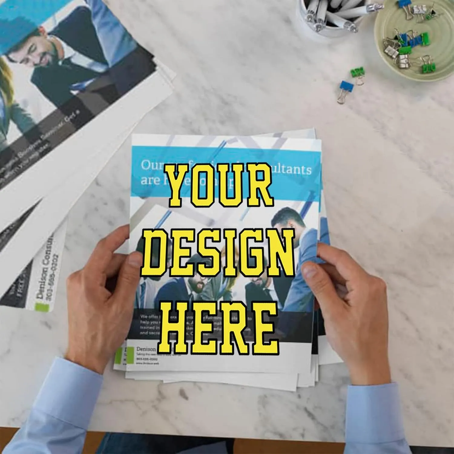 Custom Personalized Flyers for Business With Your Photo Logo Text - Glossy Paper Printing for Advertising - 10pcs, 1 Sided Printing