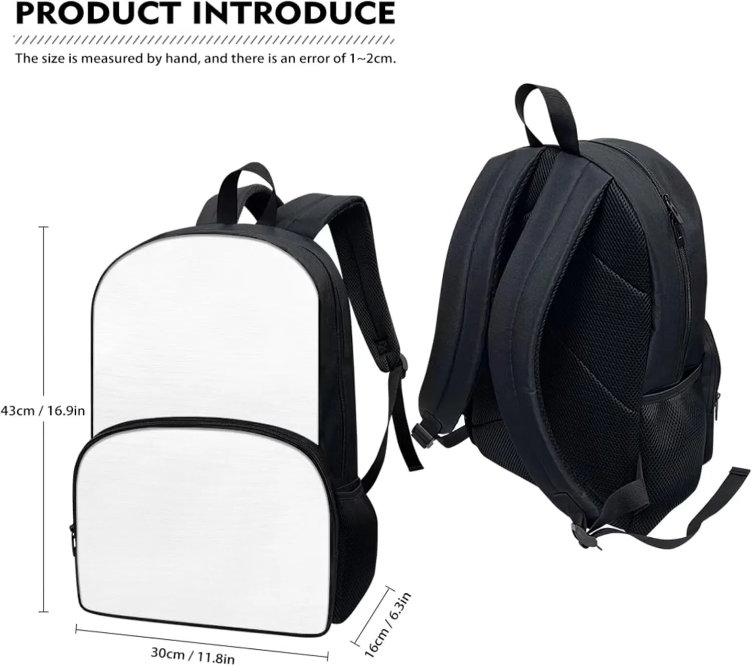 Custom School Backpack Personalized 3 Pcs School Bag with Lunch Box Pencil Case Custom DIY/Custom Image for Your Girls Kids Boys School Back Packs Rucksack Daycare Bag