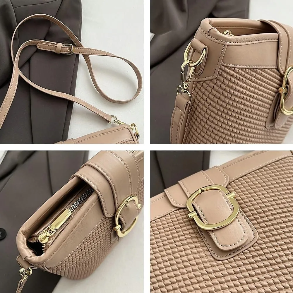 Cute 2025 Designer PU Leather Shoulder Crossbody Handbag for Womens Small Totes Satchel Clutch