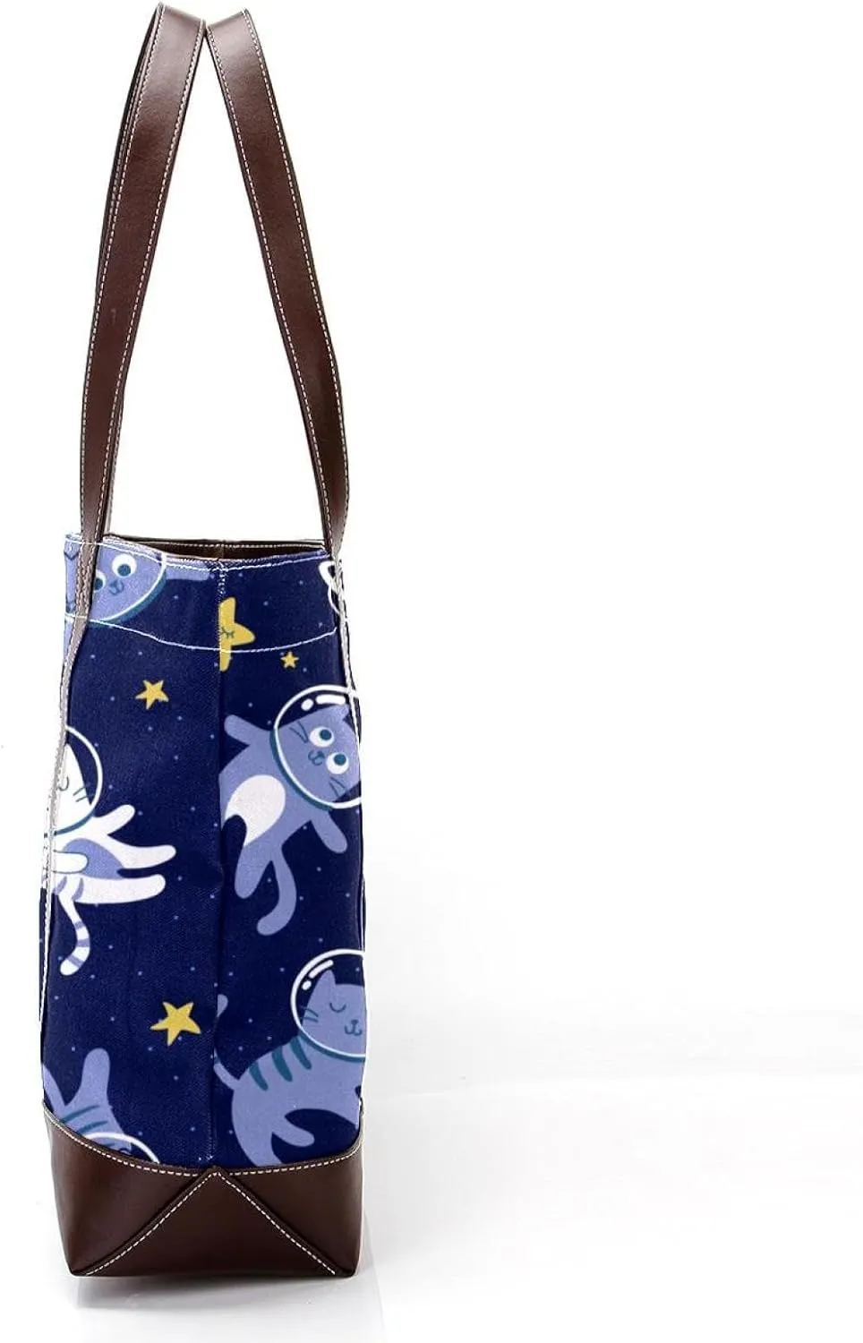Cute Cat in Space-22 Tote Bags Durable Leather Canvas Purses and Handbags for Women Top Handle Shoulder Satchel Hobo Bags