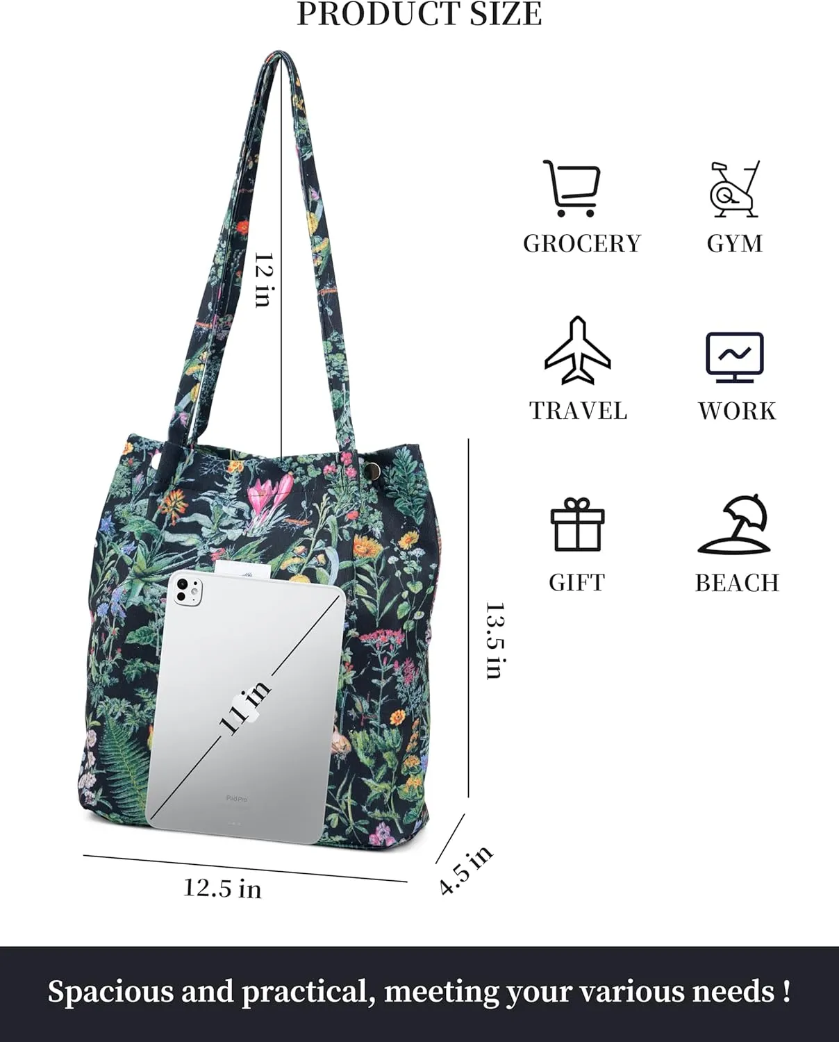 Cute Corduroy Tote Bag Canvas Shoulder Handbags for Women Travel Shopping