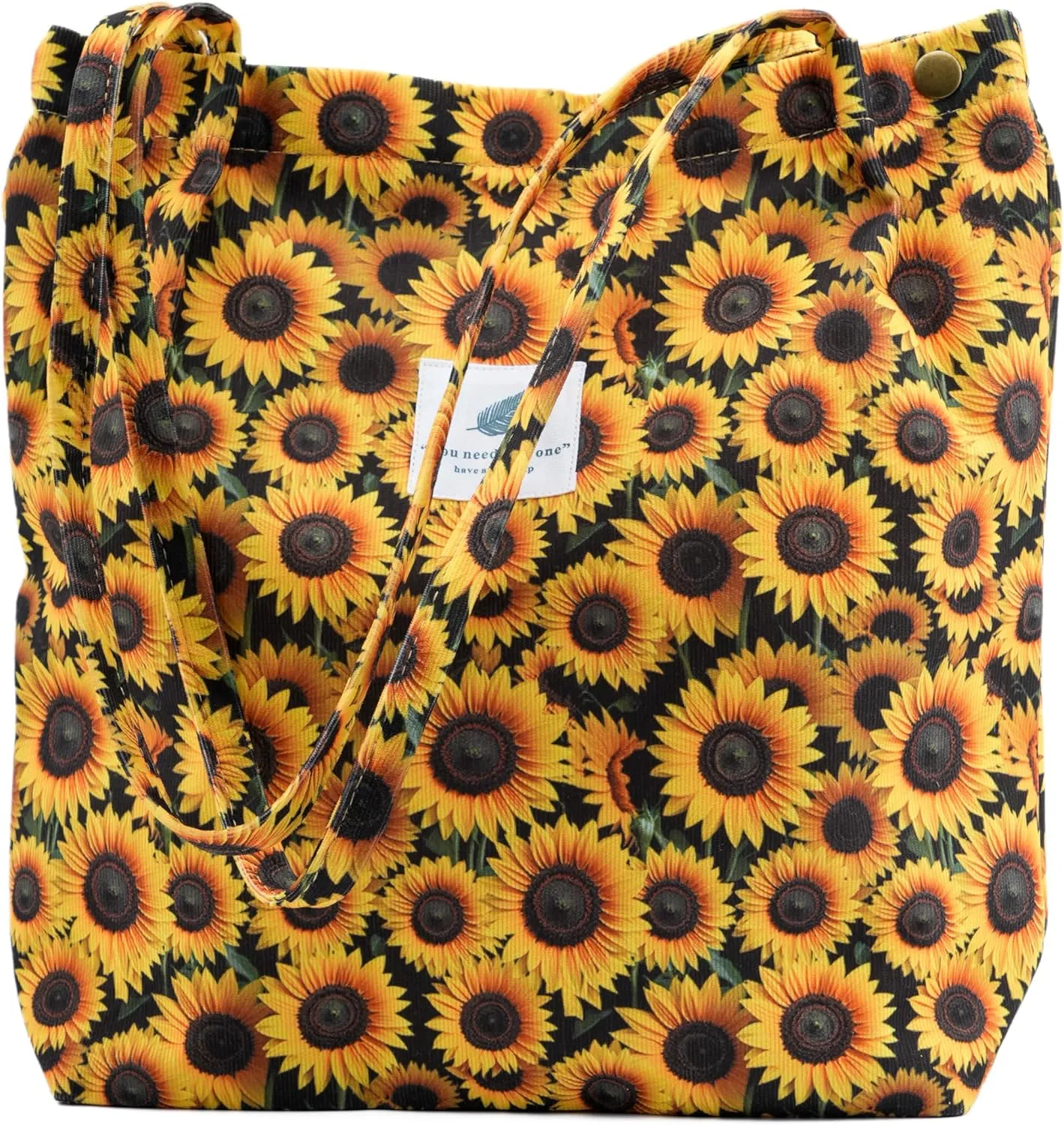 Cute Corduroy Tote Bag Canvas Shoulder Handbags for Women Travel Shopping
