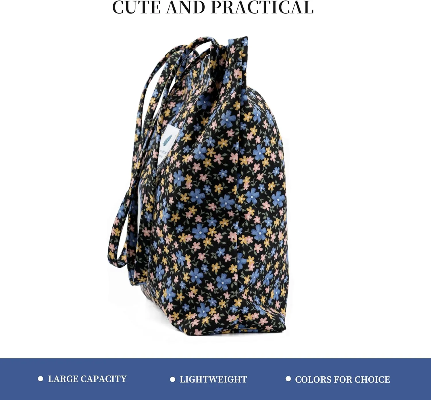 Cute Corduroy Tote Bag Canvas Shoulder Handbags for Women Travel Shopping