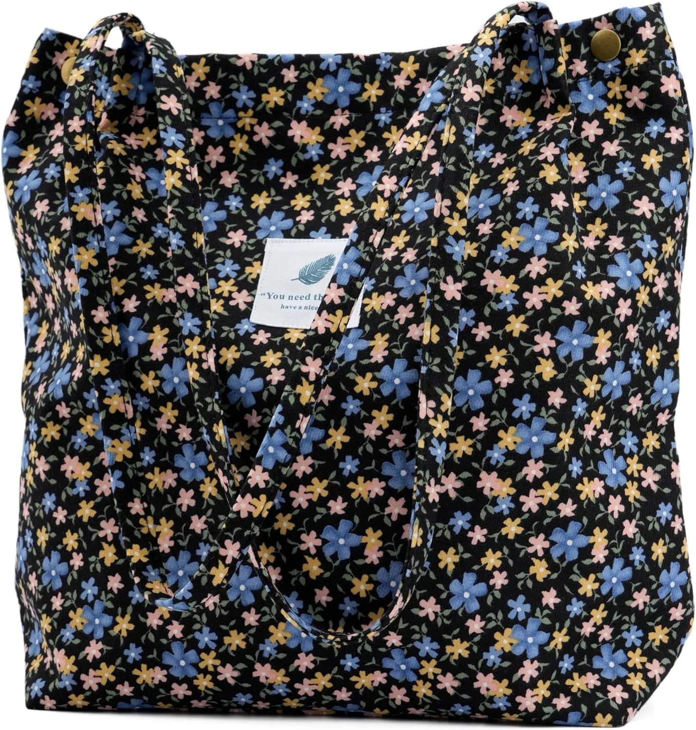 Cute Corduroy Tote Bag Canvas Shoulder Handbags for Women Travel Shopping
