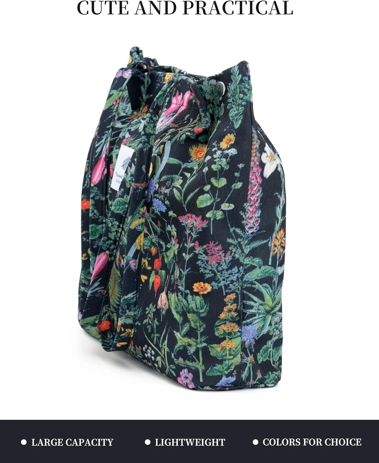 Cute Corduroy Tote Bag Canvas Shoulder Handbags for Women Travel Shopping