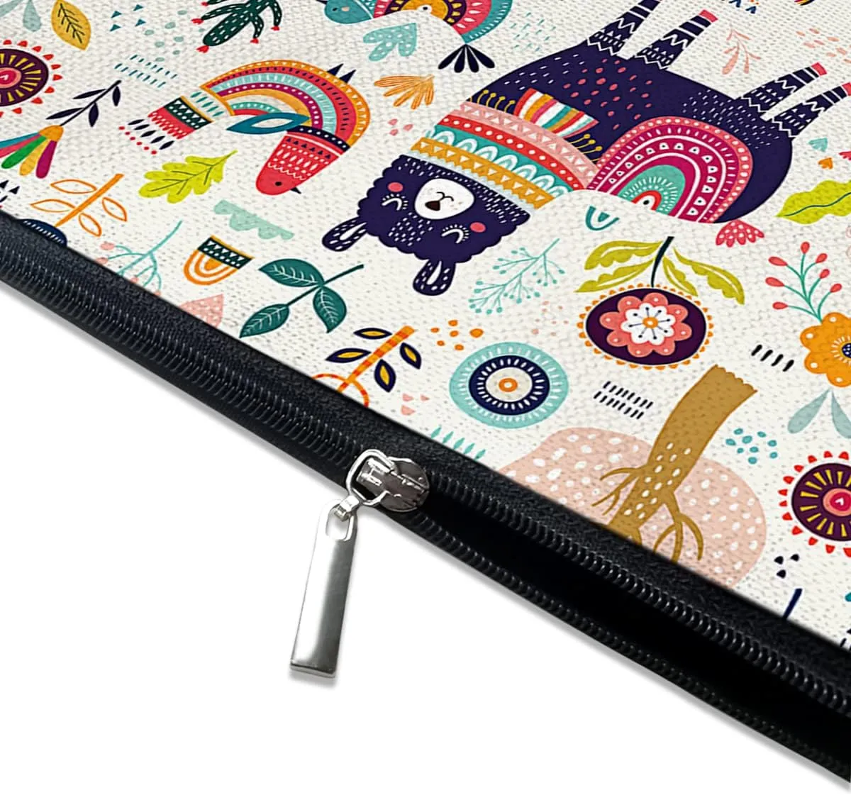 Cute Makeup Bag for Purse Canvas Waterproof Funny Cosmetic Bags for Women Zipper Travel Toiletry Pouch-Alpaca Makeup Bags-Creamy