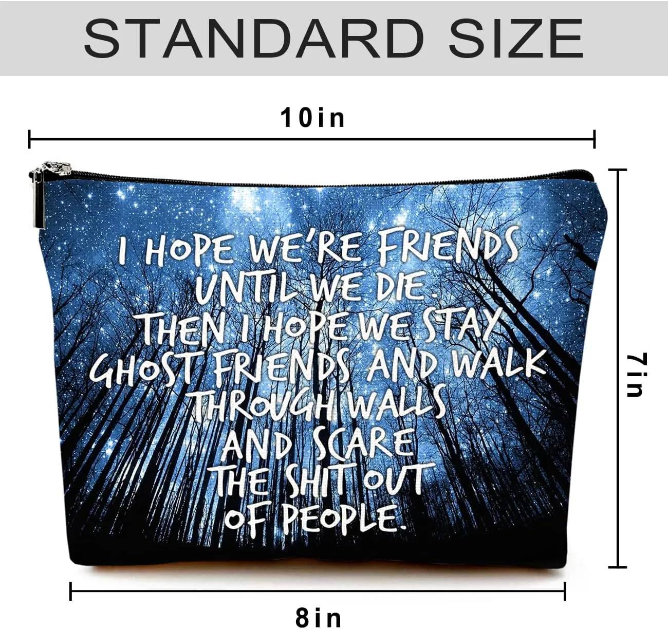 Cute Makeup Bag for Purse Canvas Waterproof Funny Cosmetic Bags for Women Zipper Travel Toiletry Pouch-Friend Gifts Makeup Bags