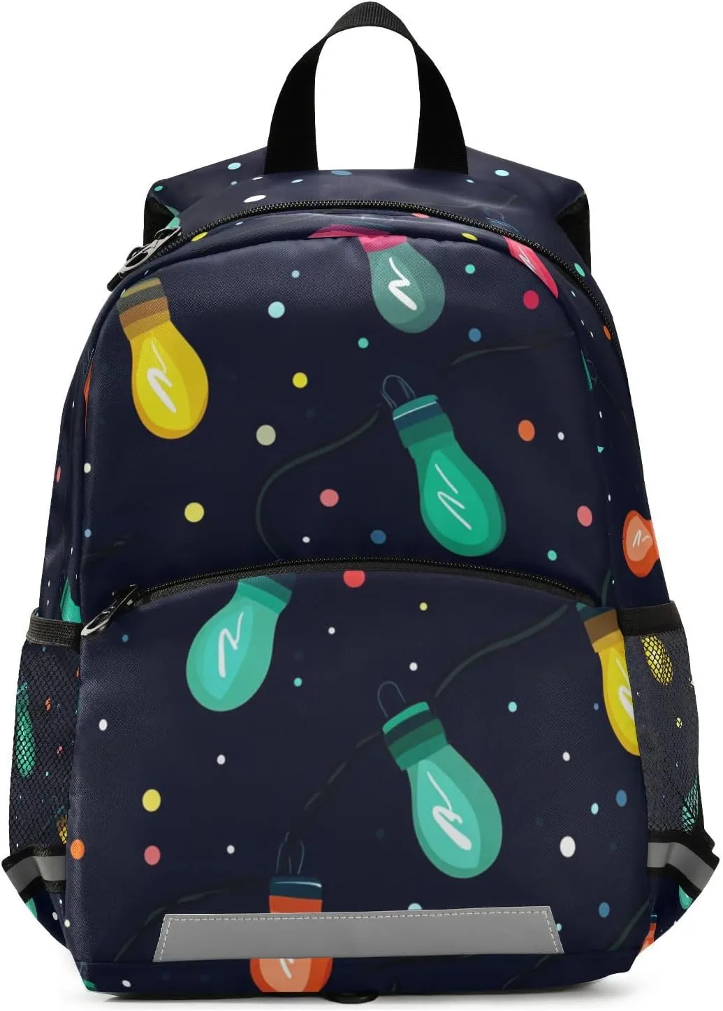 Cute Preschool Kids Backpack Colorful Christmas Light Bulbs Mini Travel Back Pack Bookbag for Primary School
