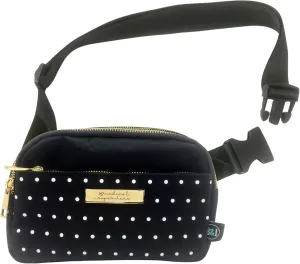Cute Trendy Crossbody Mini Belt Bag for Nurse, Medical Worker - Adjustable Strap Small Black Fanny Pack for Workout Running Traveling Hiking