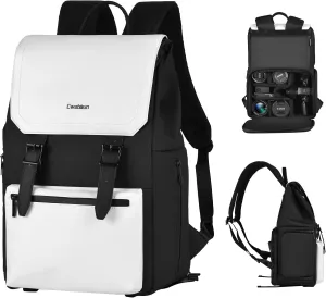 Cwatcun Camera Backpack, Multi-Functional Camera Bag, Waterproof Photography Travel Camera Case with Tripod Holder, 15.6" Laptop Compartment for Canon/Nikon/Sony SLR/DSLR Camera, Lens and Accessories