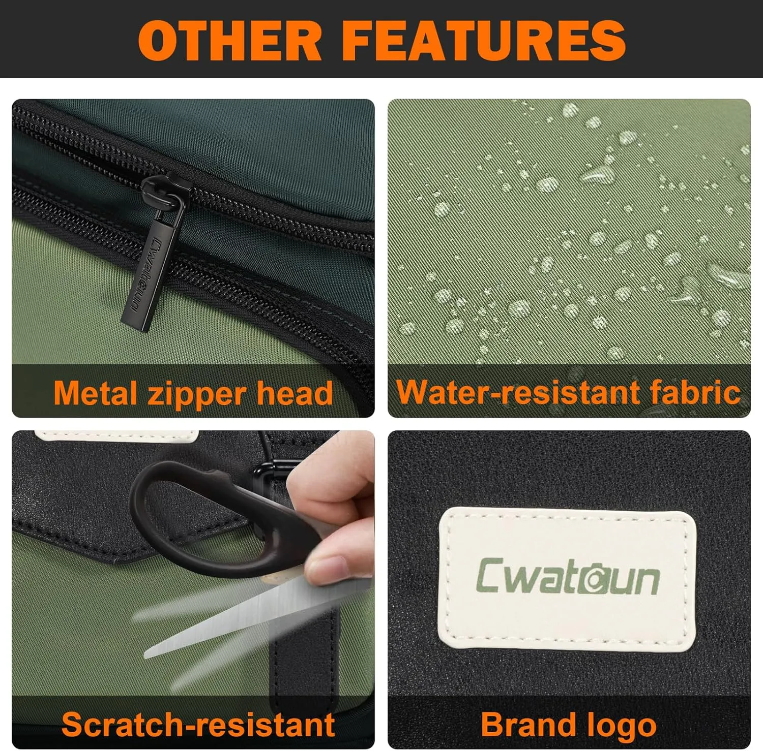 Cwatcun Camera Bag, Waterproof Flap Camera Crossbody Shoulder Messenger Case with Tripod Holder, Travel Photography Bag for Canon, Nikon, Sony, Fuji DSLR/SLR/Mirrorless Camera, Lens - Green, L