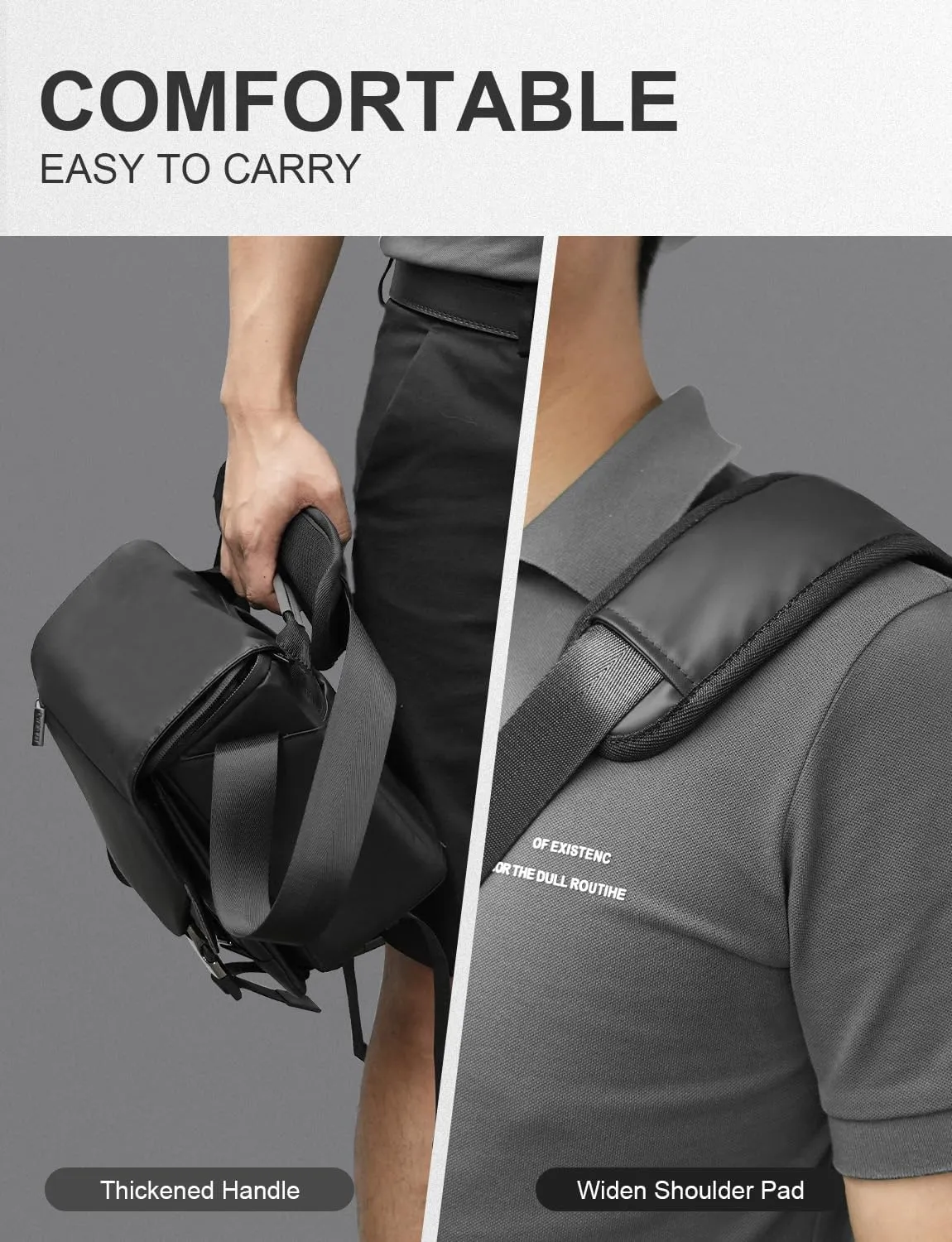 Cwatcun Camera Shoulder Bag Waterproof Compact Camera Case, Small Camera Messenger Bag with Tripod Holder, Travel Photography Bag for Canon, Nikon, Sony, Fuji DSLR/SLR/Mirrorless Camera, Lens