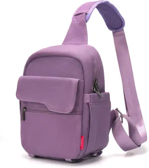 Cwatcun Camera Sling Bag Compact Large Camera Case, Waterproof Canvas Crossbody Camera Bag with Rain Cover, Travel Photography Bag for Canon Nikon Sony Fuji DSLR/SLR/Mirrorless Cameras, Lens, Purple