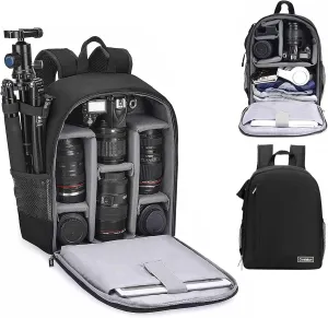 Cwatcun Waterproof Camera Backpack for DSLR, Mirrorless - Compatible with Sony, Canon, Nikon Camera and Lens Accessories