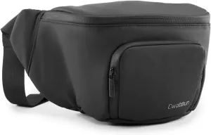Cwatcun Waterproof Camera Waist Bag Compact Camera Case, Lightweight Portable Fanny Pack, Daily Carry Storage Case Crossbody Bag for Canon, Nikon, Sony, Fuji DSLR/SLR/Mirrorless Camera, Lens, Black