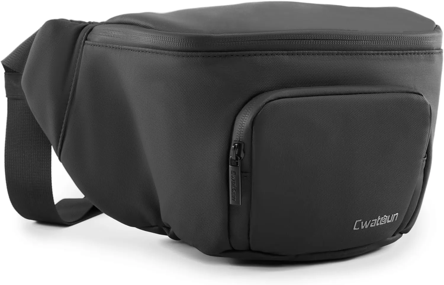 Cwatcun Waterproof Camera Waist Bag Compact Camera Case, Lightweight Portable Fanny Pack, Daily Carry Storage Case Crossbody Bag for Canon, Nikon, Sony, Fuji DSLR/SLR/Mirrorless Camera, Lens, Black