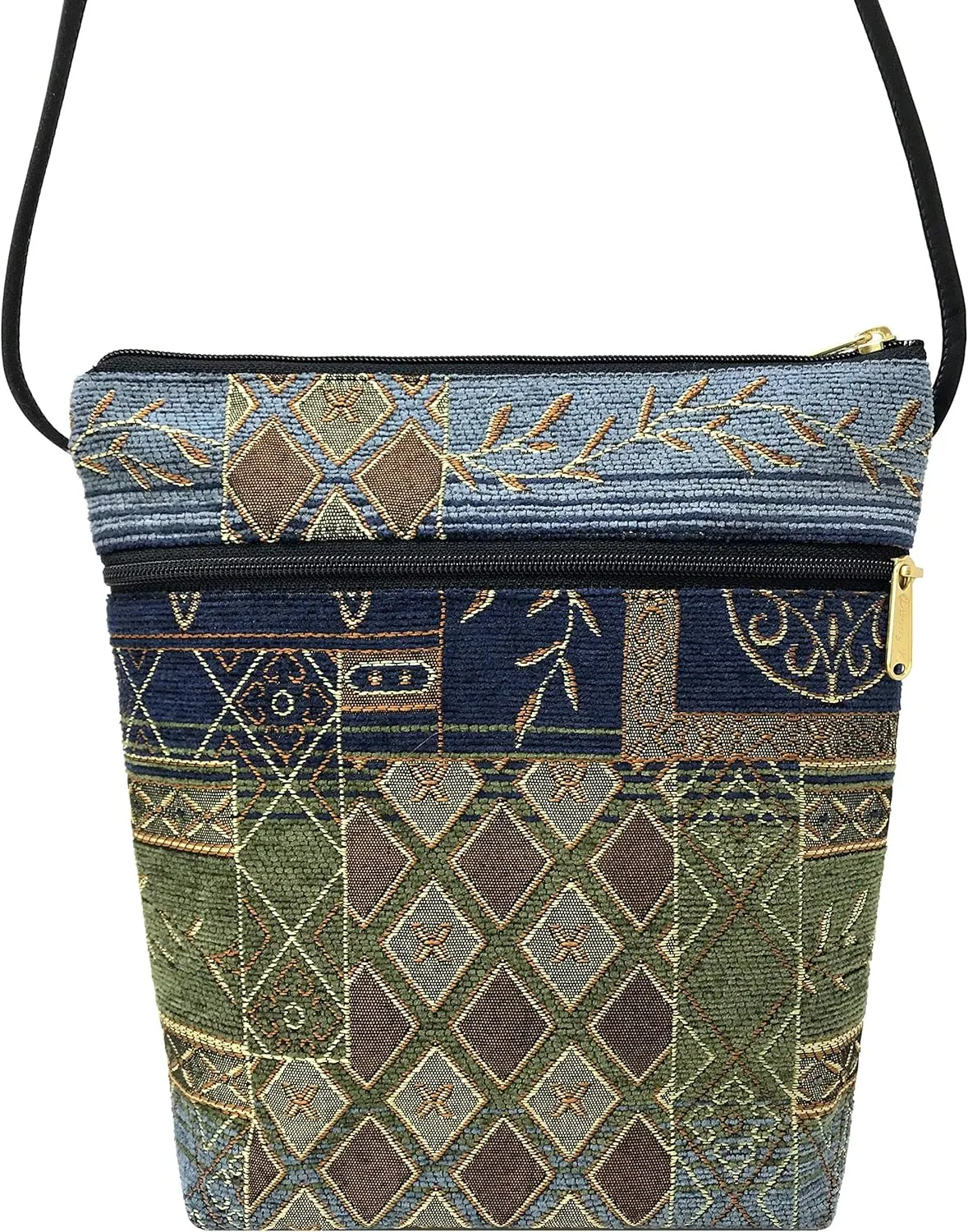 Danny K. Women's Tapestry Bella Purse Crossbody Handbag, Adjustable Cord, Handmade in USA
