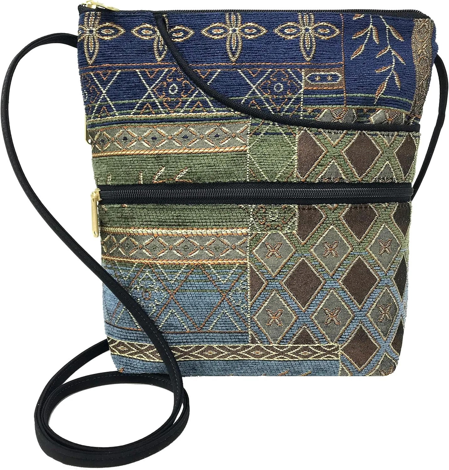 Danny K. Women's Tapestry Bella Purse Crossbody Handbag, Adjustable Cord, Handmade in USA
