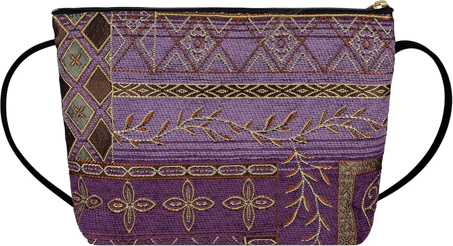 Danny K. Women's Tapestry Zipper Purse Crossbody Handbag, Adjustable Cord, Handmade in USA