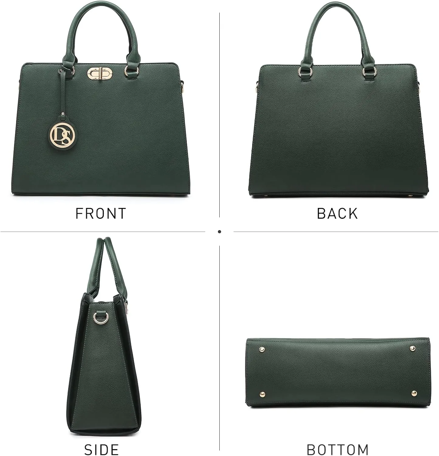 Dasein Women Handbags Purses Ladies Work Purse Satchel Tote Top Handle Shoulder Bags with Matching Clutch