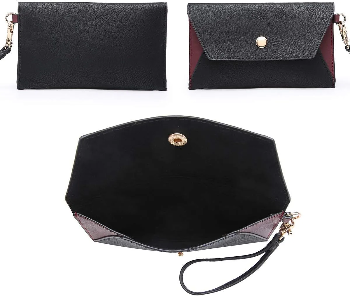 Dasein Women Two Tone Handbag Purse Top Handle Shoulder Bag Tote Hobo Work Bag w/Matching Clutch