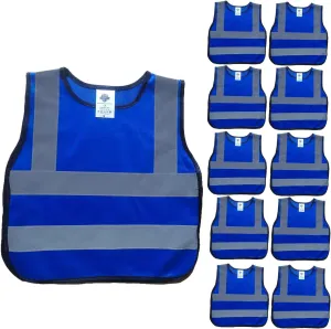 Dazonity kid's High Visibility Safety Vest, 10pcs,Reflective Strips, S,Fit for 3-6 Years old Boys & Girls, Walking or Back to School,
