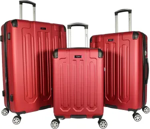 Dejuno Tutin Hardside Spinner Luggage TSA Lock, Burgundy, 3-Piece Set