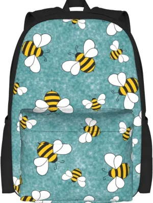 Delerain Cartoon Bees Kids Backpack School Book Bag Travel Daypack Shoulder Bag 16 Inch Plus Lightweight Laptop Bag for 1-6th Grade Boys Girls Back to School
