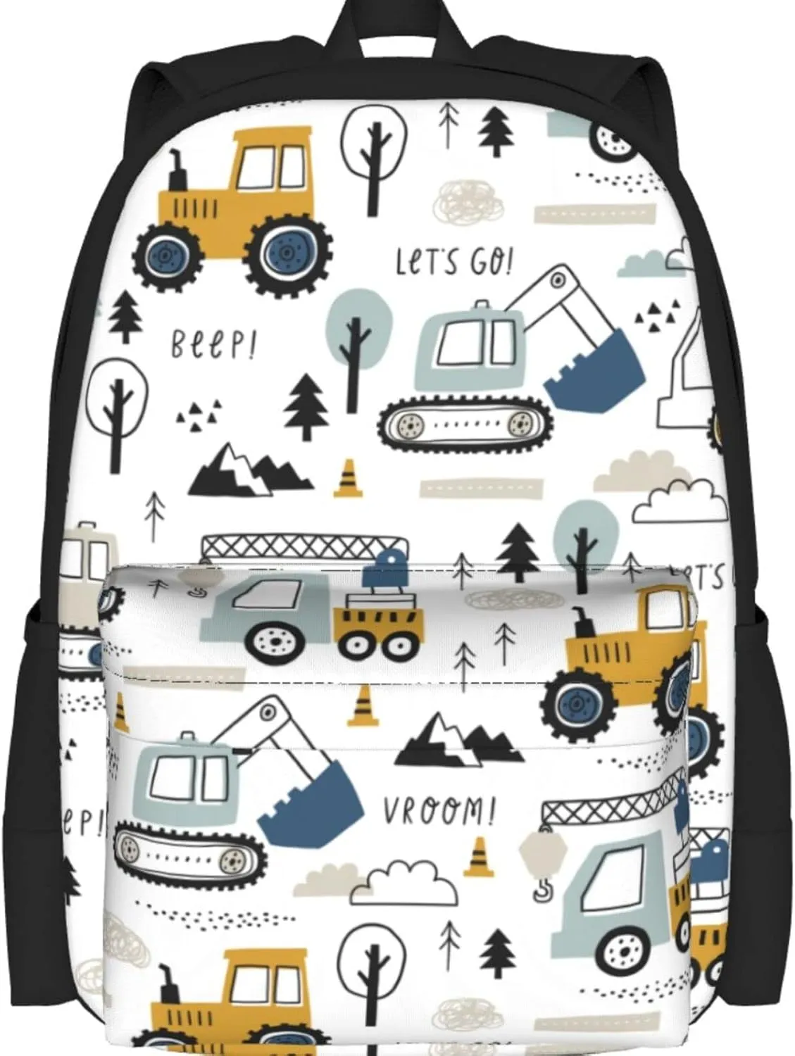 Delerain Cute Cars Kids Backpack School Book Bag Travel Daypack Shoulder Bag 16 Inch Plus Lightweight Laptop Bag for 1-6th Grade Boys Girls Back to School