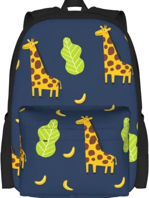 Delerain Giraffe Kids Backpack School Book Bag Travel Daypack Shoulder Bag 16 Inch Plus Lightweight Laptop Bag for 1-6th Grade Boys Girls Back to School