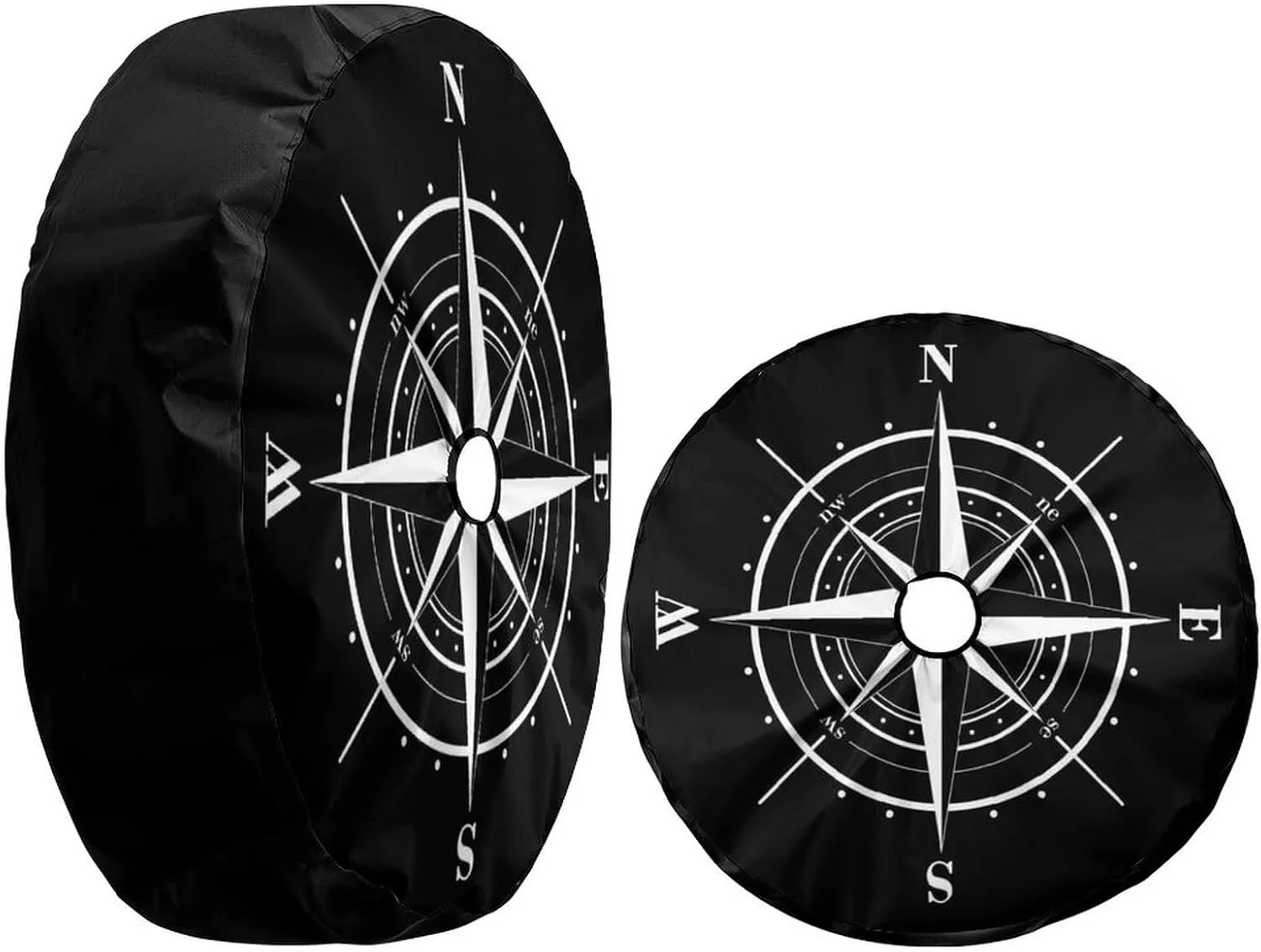Delerain Spare Tire Cover with Backup Camera Hole Compass Rose Wheel Covers Waterproof Dust-Proof UV Sun Universal Fit for RV Trailer RV SUV Truck and Many Vehicle (17 Inch for Diameter 31"-33")