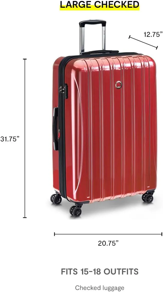 DELSEY PARIS Helium Aero Hardside Expandable Luggage with Spinner Wheels, Titanium, Checked-Large 29 Inch
